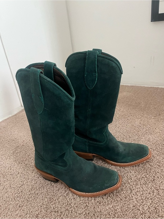 Ariat Shoes - Ariat Memphis Square Toe Blue Suede and Leather Western Boots 7.5B